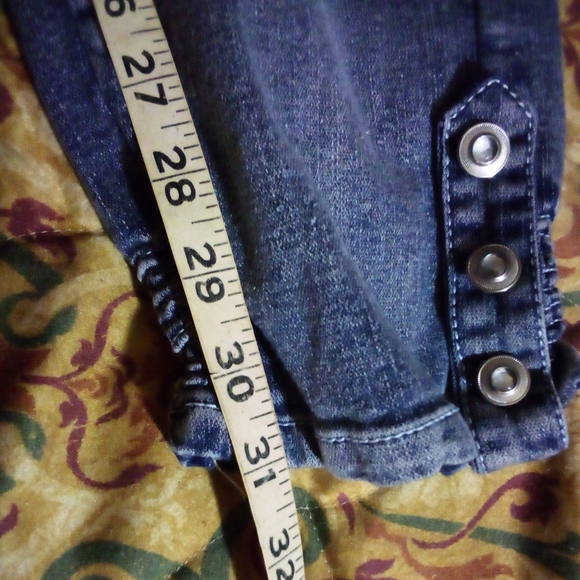 What's Hot Stretch Denim Stone Washed Ruffles Leg Jeans Women 14 Blue - Picture 14 of 14